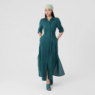 Voile dress CARINA - PINE